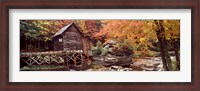 Framed Glade Creek Grist Mill with Autumn Trees, Babcock State Park, West Virginia