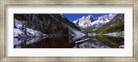 Framed Reflection of a mountain in a lake, Maroon Bells, Aspen, Colorado