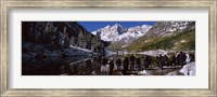 Framed Tourists at the lakeside, Maroon Bells, Aspen, Pitkin County, Colorado, USA