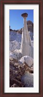 Framed Pinnacle formations on an arid landscape, Wahweap Hoodoos, Arizona, USA