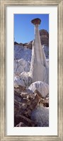 Framed Pinnacle formations on an arid landscape, Wahweap Hoodoos, Arizona, USA