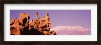 Framed Low angle view of cliffs, Fantasy Canyon, Uintah County, Utah (pink sky)