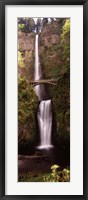 Framed Waterfall in a forest, Multnomah Falls, Columbia River Gorge, Oregon, USA