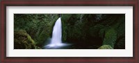 Framed Cascading waterfall in the Columbia River Gorge, Oregon, USA
