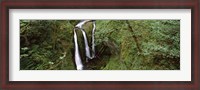 Framed High angle view of a waterfall in a forest, Triple Falls, Columbia River Gorge, Oregon (horizontal)