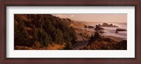 Framed Highway along a coast, Highway 101, Pacific Coastline, Oregon, USA