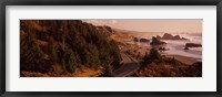 Framed Highway along a coast, Highway 101, Pacific Coastline, Oregon, USA