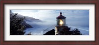 Framed Top of Heceta Head Lighthouse in the Mist, Oregon