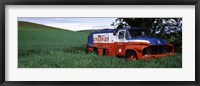 Framed Antique gas truck on a landscape, Palouse, Whitman County, Washington State, USA
