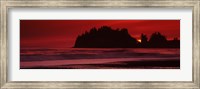 Framed Seastacks at sunset, Second Beach, Washington State