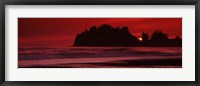 Framed Seastacks at sunset, Second Beach, Washington State