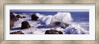 Framed Waves breaking on the coast, Santa Cruz, Santa Cruz County, California