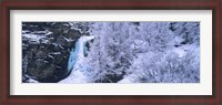 Framed High angle view of a frozen waterfall, Valais Canton, Switzerland