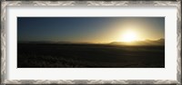 Framed Sunset over mountains, Sossusvlei, Namib Desert, Namibia