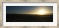 Framed Sunset over mountains, Sossusvlei, Namib Desert, Namibia