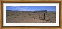 Framed Tropic Of Capricorn sign in a desert, Namibia