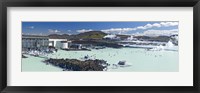 Framed Tourists at a spa lagoon, Blue Lagoon, Reykjavik, Iceland