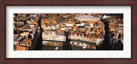 Framed Aerial view of a city, Bruges, West Flanders, Flemish Region, Belgium