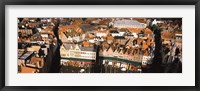 Framed Aerial view of a city, Bruges, West Flanders, Flemish Region, Belgium