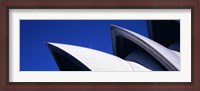 Framed Low angle view of opera house sails, Sydney Opera House, Sydney Harbor, Sydney, New South Wales, Australia