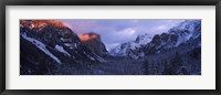 Framed Sunlight falling on a mountain range, Yosemite National Park, California, USA