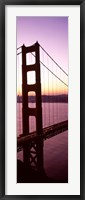 Framed Suspension bridge at sunrise, Golden Gate Bridge, San Francisco Bay, San Francisco, California (vertical)