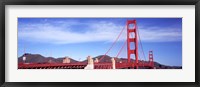 Framed Red suspension bridge, Golden Gate Bridge, San Francisco Bay, San Francisco, California, USA