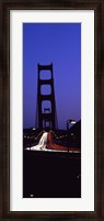 Framed Traffic on a suspension bridge, Golden Gate Bridge, San Francisco Bay, San Francisco, California, USA