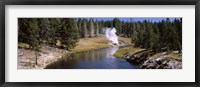 Framed Geothermal vent on a riverbank, Yellowstone National Park, Wyoming, USA