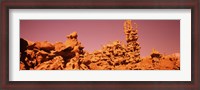 Framed Low angle view of rock formations, The Teapot, Fantasy Canyon, Uintah County, Utah, USA