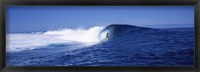 Framed Surfer in the sea, Tahiti, French Polynesia