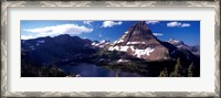 Framed Mountain range at the lakeside, Bearhat Mountain, Hidden Lake, Us Glacier National Park, Montana, USA