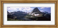 Framed Lake surrounded with mountains, Bearhat Mountain, Hidden Lake, US Glacier National Park, Montana, USA