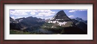 Framed Lake surrounded with mountains, Bearhat Mountain, Hidden Lake, US Glacier National Park, Montana, USA