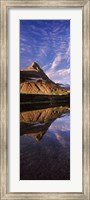 Framed Reflection of a mountain in a lake, Alpine Lake, US Glacier National Park, Montana, USA
