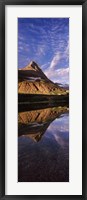 Framed Reflection of a mountain in a lake, Alpine Lake, US Glacier National Park, Montana, USA