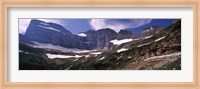 Framed Snow on mountain range, US Glacier National Park, Montana, USA