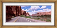 Framed Highway along rock formations, Utah State Route 279, Utah, USA