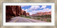 Framed Highway along rock formations, Utah State Route 279, Utah, USA
