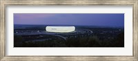 Framed Soccer stadium lit up at nigh, Allianz Arena, Munich, Bavaria, Germany