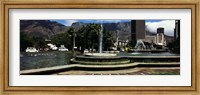 Framed Fountain with Table Mountain in the background, Cape Town, Western Cape Province, South Africa