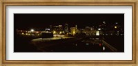 Framed City lit up at night, Cape Town, Western Cape Province, South Africa