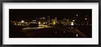 Framed City lit up at night, Cape Town, Western Cape Province, South Africa