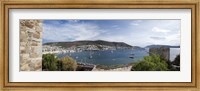 Framed View of a harbor from a castle, St Peter's Castle, Bodrum, Mugla Province, Aegean Region, Turkey