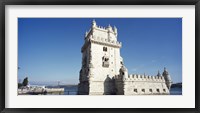 Framed Tower at the riverbank, Belem Tower, Lisbon, Portugal