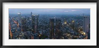 Framed Aerial view of a city, Frankfurt, Hesse, Germany