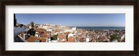 Framed High angle view of a city, Sao Vicente da Fora, Largo das Portas do Sol, Alfama, Lisbon, Portugal