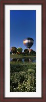 Framed Reflection of hot air balloons in a lake, Hot Air Balloon Rodeo, Steamboat Springs, Colorado, USA