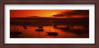 Framed Boats in a bay, Morro Bay, San Luis Obispo County, California, USA