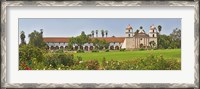 Framed Garden in front of a mission, Mission Santa Barbara, Santa Barbara, Santa Barbara County, California, USA